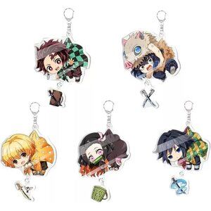 Set of 5 Demon Slayer Kimetsu no yaiba Anime Acrylic Keychains